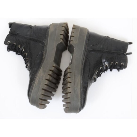 Bershka Women's 8 (38) Lace-up Ankle Boots Vegan Sustainable Platform Combat Got - Picture 7 of 11